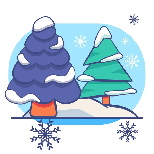 Christmass Arbres Sur Fond Blanc Isolé Carte Postale Vacances Noël — Image vectorielle