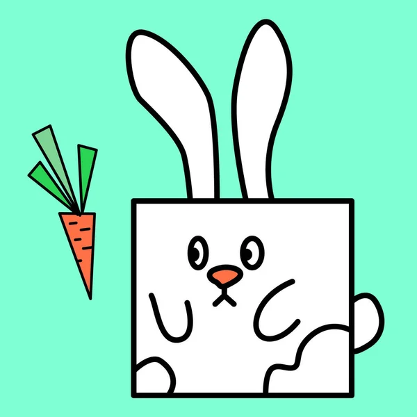 Zwarte lijn konijn Pasen mascotte vakantie design kunst — Stockvector