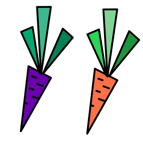 Two geometrical carrots on white isolated backdrop 로열티 프리 스톡 일러스트레이션