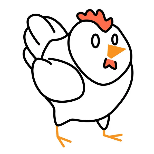 Outline chicken logo on white isolated backdrop 로열티 프리 스톡 일러스트레이션