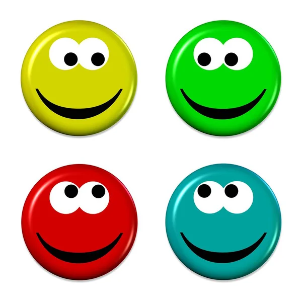 Čtyři Emojis Dobré Náladě — Stock fotografie