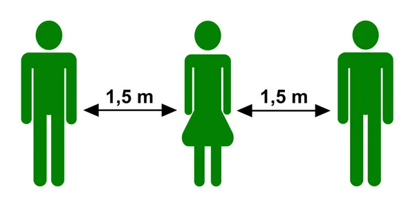 Distancia Seguridad Entre Las Personas Representación Simbólica Una Ilustración — Foto de Stock