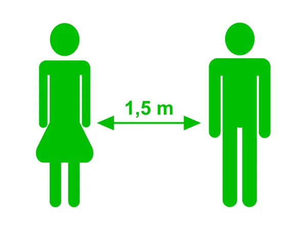 Distance Sécurité Entre Les Personnes Représentation Symbolique Dans Une Illustration — Photo