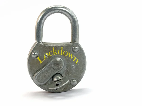 Cadeado Com Palavra Lockdown — Fotografia de Stock