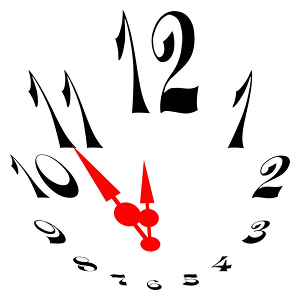 Zegar Pięć Minut Dwunastej Ilustracja — Zdjęcie stockowe