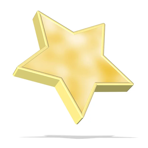 Падающая Жёлтая Звезда Белом Фоне — стоковое фото