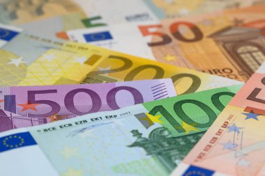 Yakın planda Euro banknotları