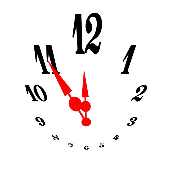 Reloj Cinco Minutos Doce Ilustración —  Fotos de Stock