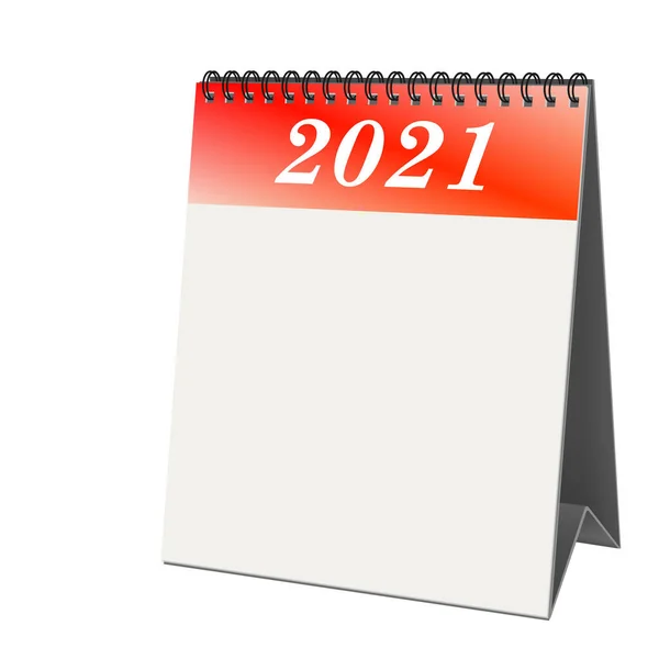 Skrivbordskalender Med Täckblad 2021 Vit Bakgrund — Stockfoto