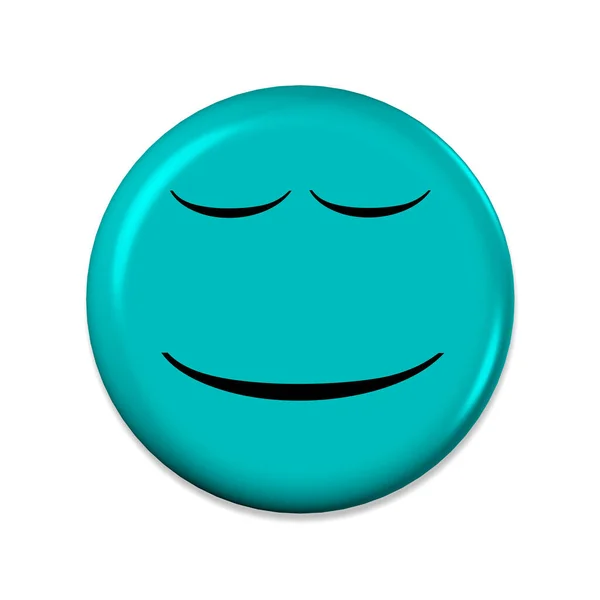 Μπλε Emoticon Κοιμισμένο Πρόσωπο — Φωτογραφία Αρχείου