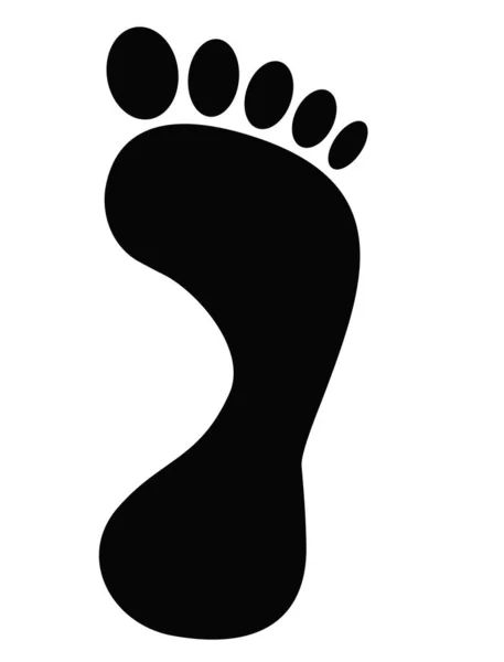 Black Footprint Front White Background Illustration — Stock Photo, Image