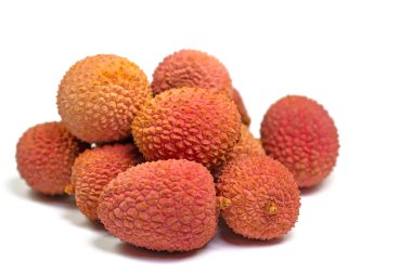 Liçi ağacının meyveleri, Litchi chinensis, beyaz arka planda