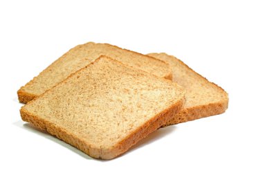 Beyaz arka planda dilimlenmiş tost ekmeği