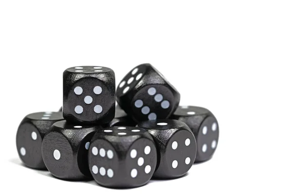 Black Game Dice White Background — Stock Photo, Image