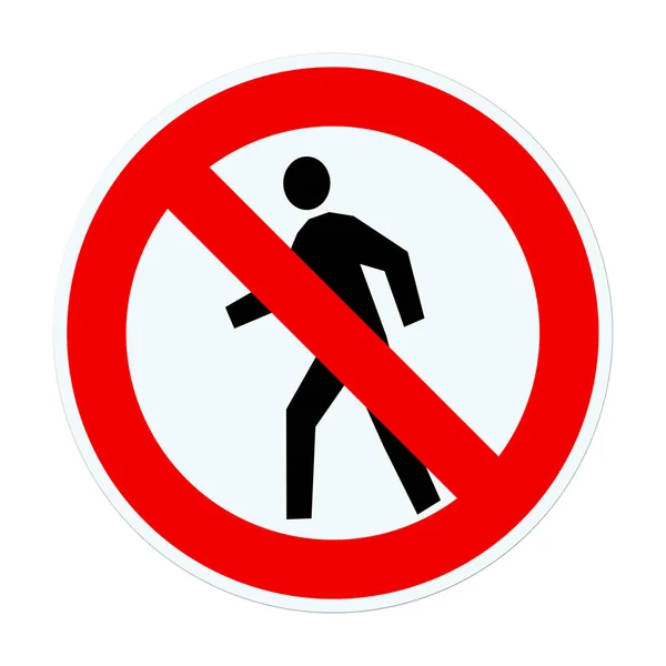Signo Prohibición Prohibido Para Peatones Ilustración — Foto de Stock