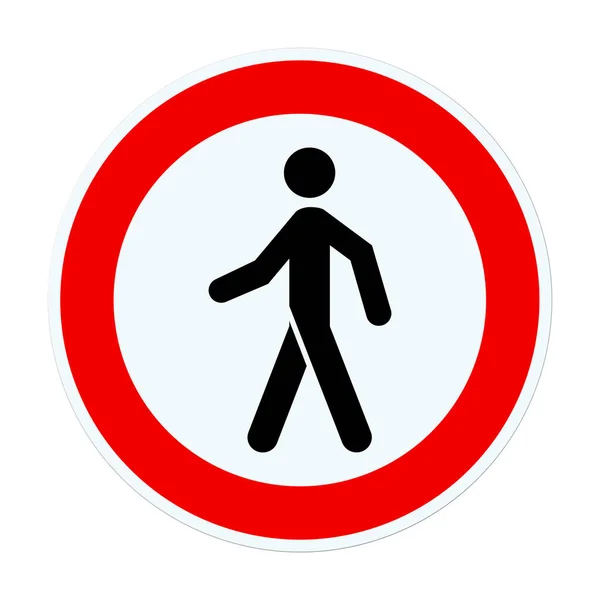 Señal Tráfico Prohibida Para Peatones Ilustración — Foto de Stock