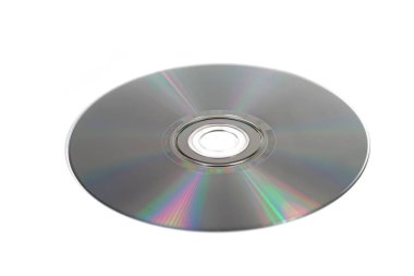 Beyaz arkaplana karşı bir CD