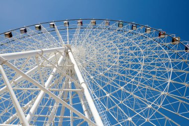 Parkta dönme dolap var.