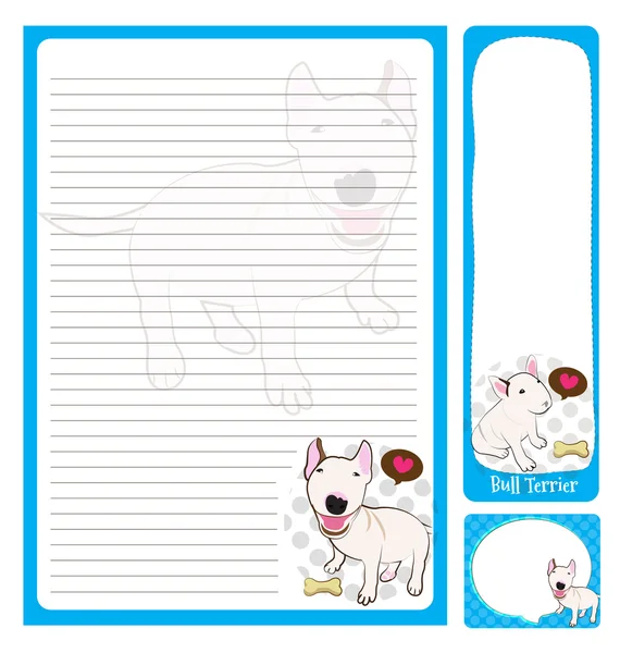 Paper note bull terrier — Stock Vector