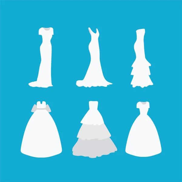 La composition des robes de mariée de mariage — Image vectorielle