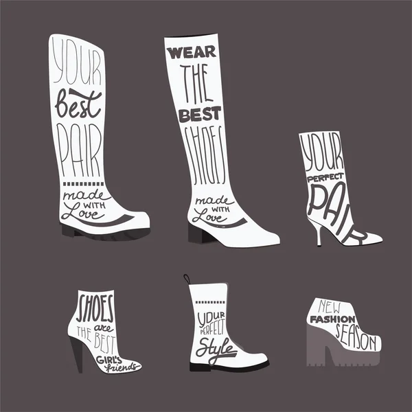 靴シンボル - 靴ファッション引用符の設定 — ストックベクタ