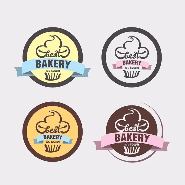 Distintivi e etichette del logo della panetteria — Vettoriale Stock