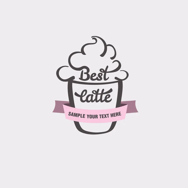 The best latte badge — Stock Vector