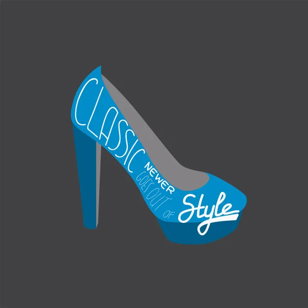 Cartaz tipográfico de sapatos — Vetor de Stock
