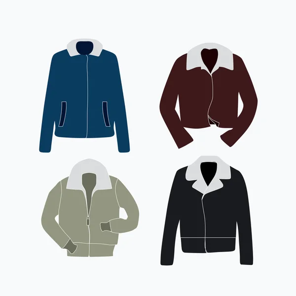 Vintage leather jacket set — Stock Vector