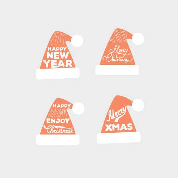 Noel Baba şapkaları — Stok Vektör