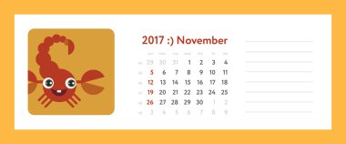 2017 haftalık takvim - Kasım, Akrep