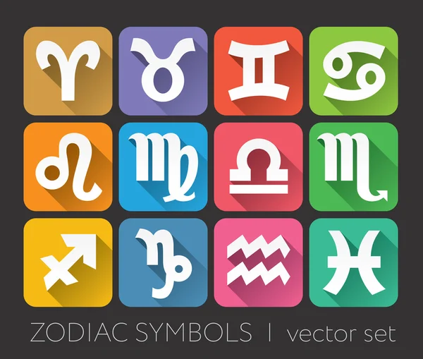 Conjunto de signos do zodíaco —  Vetores de Stock