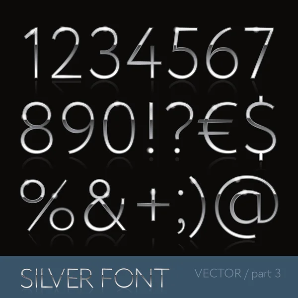 Thin silver font - part 3 — Stock Vector