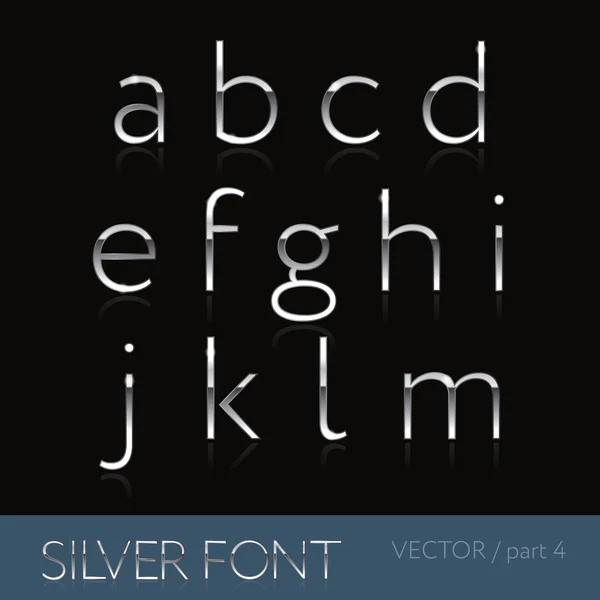 Dunne zilveren lettertype - deel 2 — Stockvector