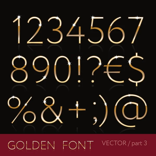 Gouden lettertype - deel 3 — Stockvector