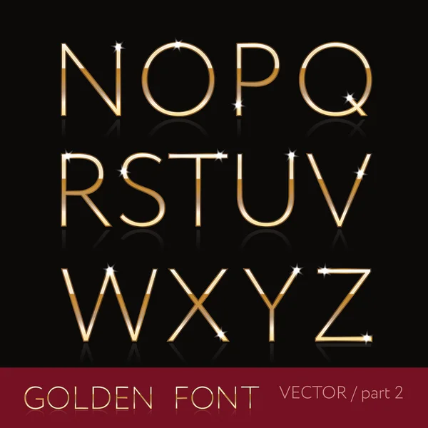 Gouden lettertype - deel 2 — Stockvector