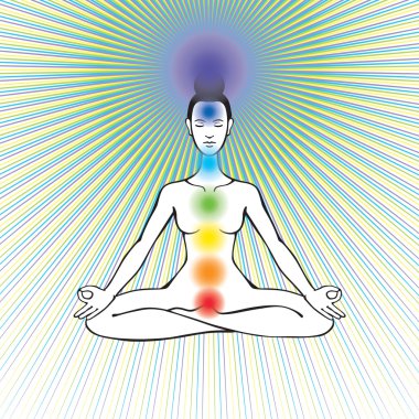 Kadın meditasyon açılan Çakralar ile