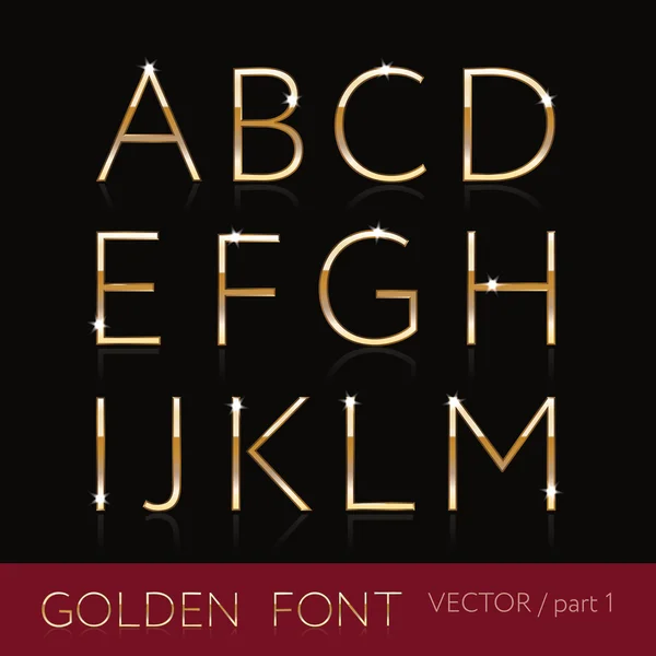 Golden font - parte 2 — Vector de stock