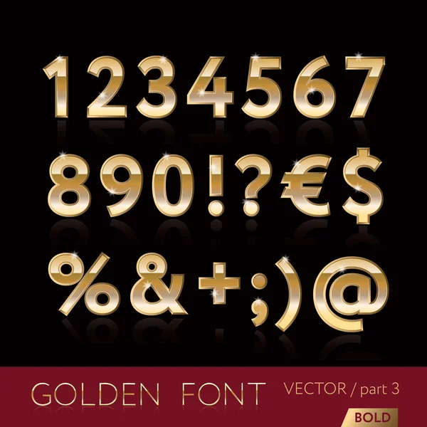 Κομψό χρυσή γραμματοσειρά (μέρος 3) — Διανυσματικό Αρχείο