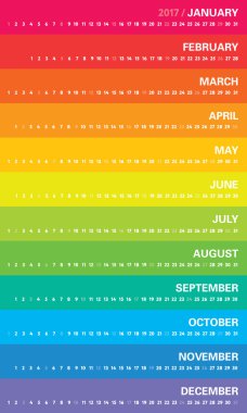 Yaratıcı gökkuşağı takvim 2017
