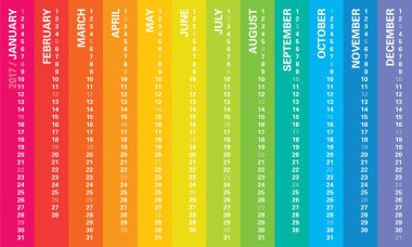 Yaratıcı gökkuşağı takvim 2017