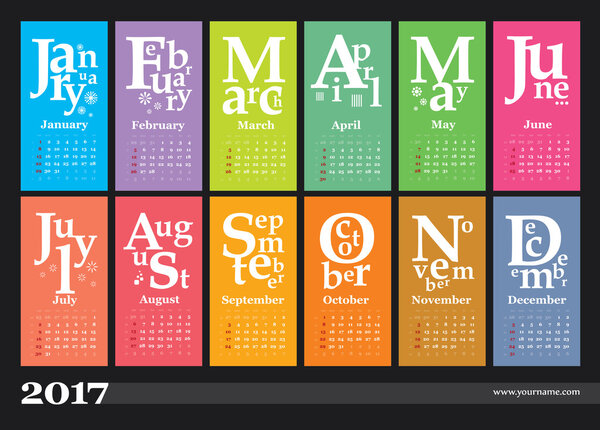 Jazzy creative calendar 2017