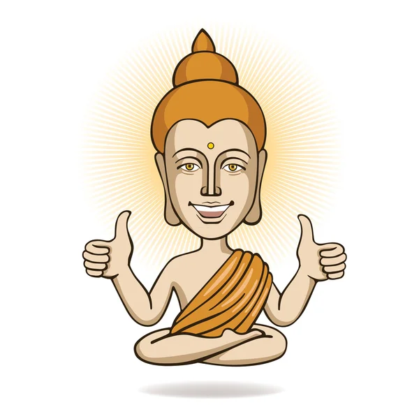 Seriefigur - gyllene Buddha — Stock vektor