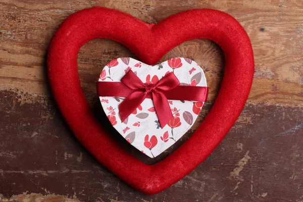 Regali scatola cuore, concetto di giorno di San Valentino — Foto Stock