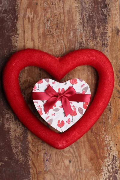 Regali scatola cuore, concetto di giorno di San Valentino — Foto Stock