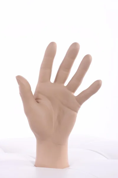 Hands up, hands of plastic mannequin doll — Stock Photo, Image