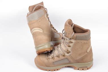 Beyaz bir arka plan üzerinde izole ordu bot çifti