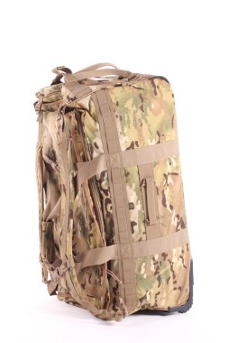 Kamuflaj askeri sırt çantası - beyaz izole