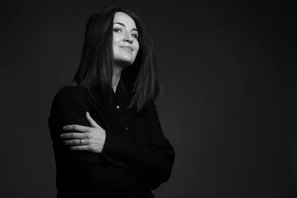 Beauty black and white woman face, portrait of good young woman