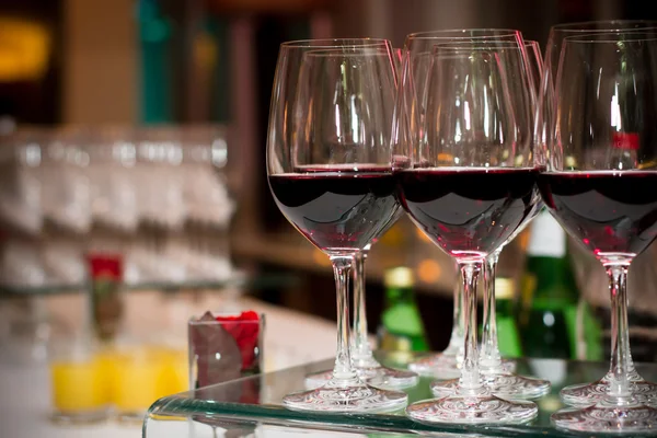 Wine glasses on a table — Stock Photo, Image